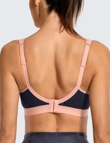 Vista 2 de SYROKAN Womens Sports Bra Wireless Comfort High Impact Support Bounce Control Plus Size Workout Bra