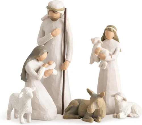 Vista 10 de Willow Tree Little Christmas Angel, figura esculpida pintada a mano