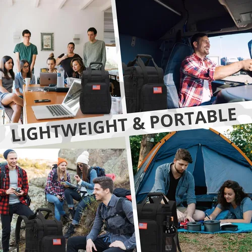 Vista 2 de Mochila térmica táctica, mochila de almuerzo para hombres y adultos, para trabajo con asa, mochila térmica suave aislada, impermeable, a prueba