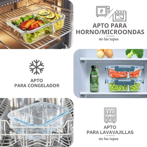 Vista 3 de KOMUEE 10 paquetes de recipientes de vidrio de 30 onzas para preparación