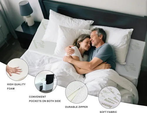 Vista 6 de Almohada de cuña extra ancha para aliviar el reflujo ácido, cuña de colchón, elevador de colchón inclinado, almohada de cuña de cama para dormir