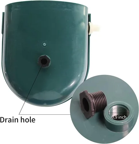 Vista 4 de Cuenco automático de agua de plástico para ganado con cubierta de acero inoxidable, bebedero para perros, ganado, caballo con válvula de flotador