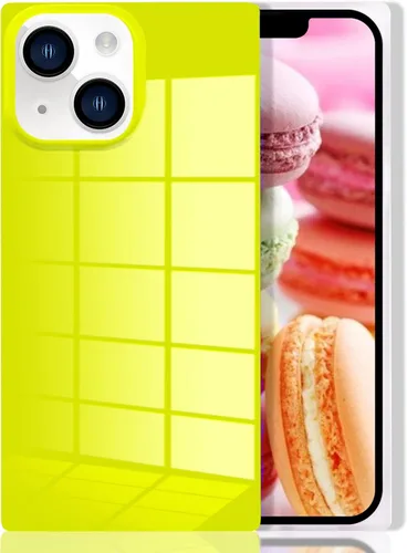 Vista 31 de Funda rectangular compatible con iPhone 15 Neon para mujer, diseño de lujo de fluorescencia brillante, flexible, suave, delgada, de gel de goma TPU