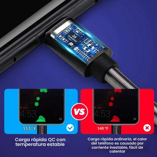 Vista 4 de [Paquete de 5 de 1 pie] Compatible con Samsung Galaxy S9 S10 S8 Plus Cable Cargador (Carga Rápida 3A), Cable Cargador TPE USB C Tipo C, USB A a Tipo