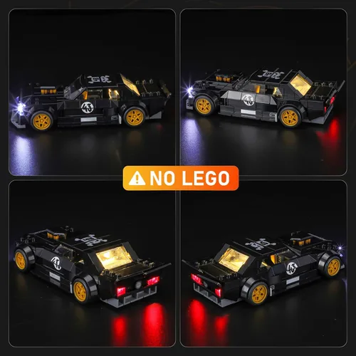 Vista 6 de LIGHTAILING Luz LED compatible con Lego-77262 Ken Block '65 Ford Mustang Hoonicorn V1 - Fácil instalación, cableado oculto, decoración del hogar