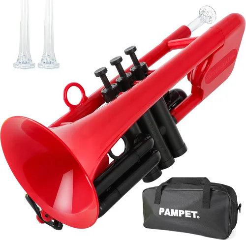 Vista 12 de PAMPET SEA LION - Juego de trompeta profesional de plástico Bb para estudiantes principiantes (negro)