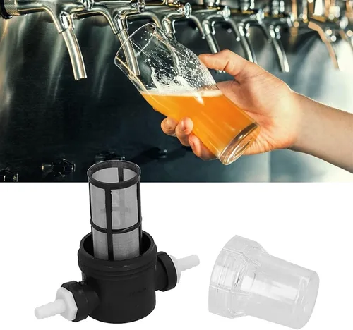 Vista 3 de Cyrank Inline Beer Filter, Beer Inline Filter Strainer Beer Brewing Filter Beer Mesh Filter for Home Brewing 150 80 Mesh Water and Beer Filtering