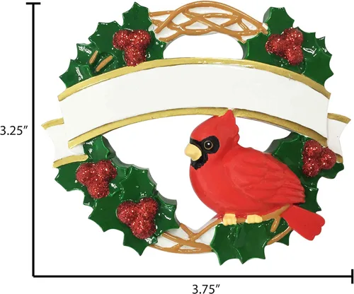 Vista 3 de Adornos personalizados de pájaro 2024 – Adorno de Navidad cardenal rojo, adornos cardenales para árbol de Navidad, pájaro cantor, tweets, adornos