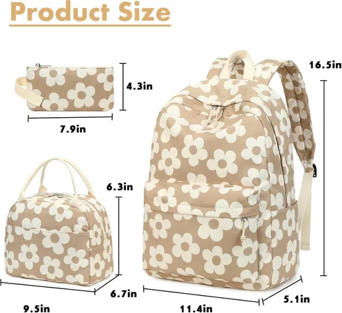 Vista 54 de Bluboon Juego de mochila para adolescentes, mochila escolar para niñas, lonchera y lápices, bolsas para estudiantes, 3 en 1