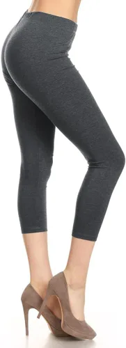 Vista 68 de Leggings Depot NCL27 pantalones capri para yoga de algodón premium suave Negro