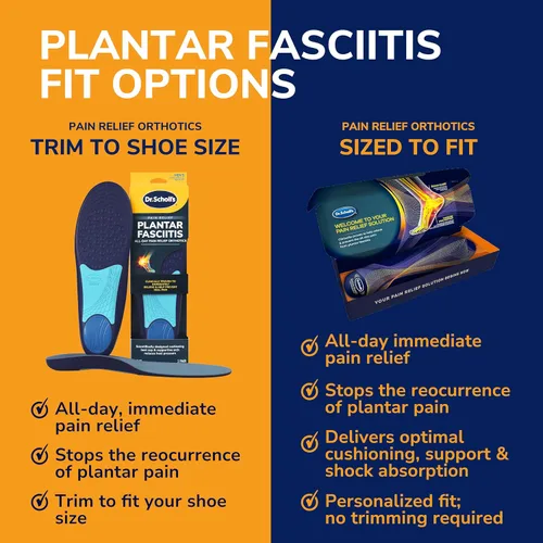Vista 6 de Dr. Scholl's - Plantillas para aliviar el dolor de la fascitis plantar, con soporte para el arco del pie, se adaptan al tamaño del zapato