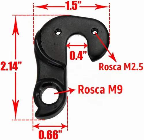 Vista 2 de 2 piezas universal de bicicleta desviador de bicicleta percha marco engranaje gancho cola, negro