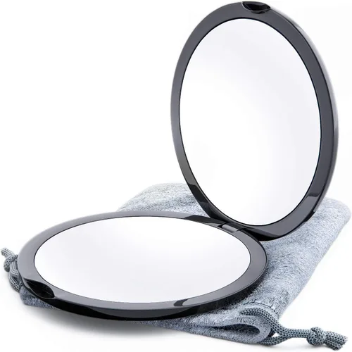Vista 2 de Espejo compacto de aumento para monederos, aumento 1x/10x, espejo de maquillaje de viaje de doble cara, espejo de bolsillo pequeño de 4 pulgadas