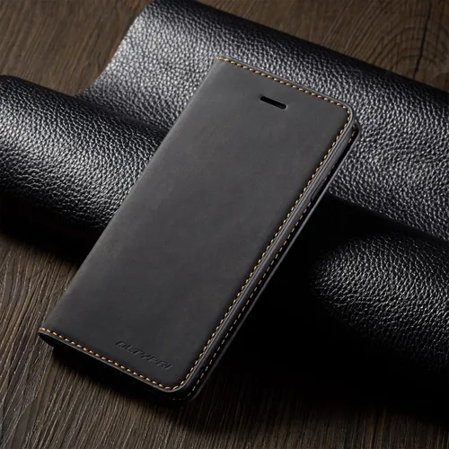 Vista 6 de QLTYPRI Funda tipo cartera para iPhone Air, 3 tarjeteros, color negro Funda de piel sintética de alta calidad, cierre magnético, soporte