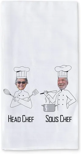 Vista 10 de Toalla de cocina personalizada para BBQ Kings – Divertido juego de toallas de cocina. 100% algodón hilado en anillo puro, toallas de cocina súper