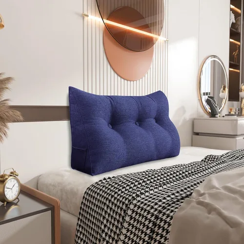 Vista 30 de Almohada pequeña de cuña para cabecero, almohada de lectura para sentarse en la cama, respaldo de adulto, almohada triangular de refuerzo para sofá