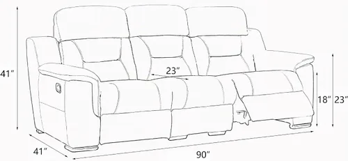 Vista 11 de Blackjack Furniture Walker Leather Match - Sofá reclinable tapizado para sala de estar, madera avellana Beige