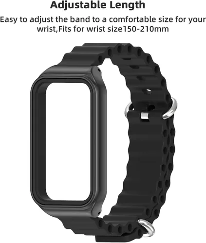Vista 9 de Correa de repuesto de silicona para reloj, accesorios de pulsera inteligente para Amazfit 7 Fit Band
