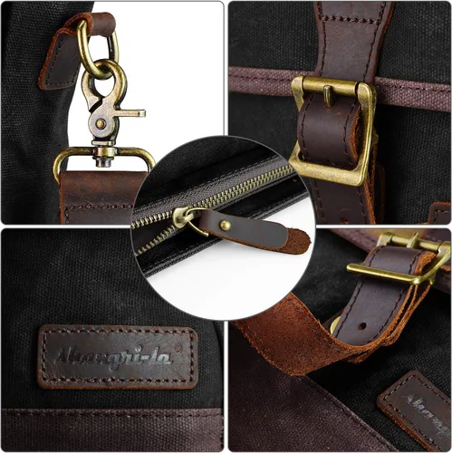 Vista 3 de SHANGRI-LA Bolsa de mensajero para hombres y mujeres, bolso de lona cruzado, bolso de hombro casual