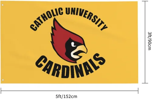 Vista 4 de Bandera decorativa de la Universidad Católica de América de 3 x 5 pies para exteriores, bandera de jardín, bandera individual para exteriores