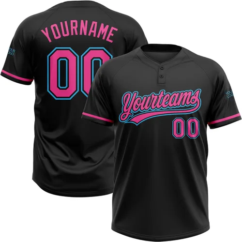Vista 47 de Camisetas de béisbol personalizadas con dos botones, camisetas de sóftbol personalizadas con logotipo de nombre cosido para hombres, mujeres