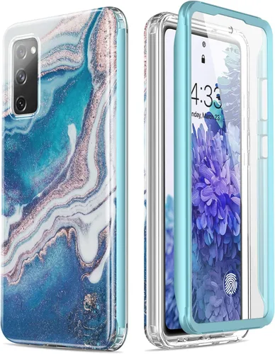 Vista 9 de Esdot Funda compatible con Samsung Galaxy S20 FE con protector de pantalla integrado, con diseño de moda para mujeres y niñas, funda protectora