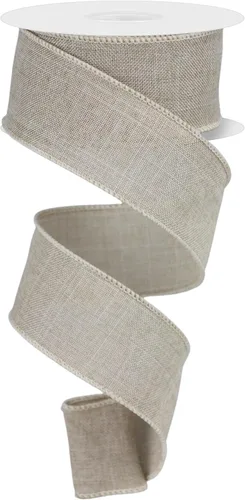 Vista 5 de Cinta de lona sólida con borde alambrado, 10 yardas (beige, 2.5")
