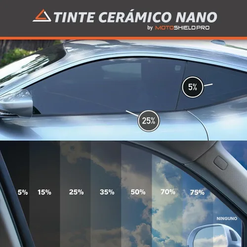 Vista 3 de MotoShield Pro – Tinte de cerámica de calidad superior, precortado, para todos los vehículos con control de calor superior, bloquea el 99% de rayos