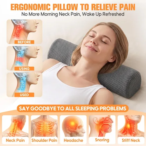Vista 4 de Almohada del rollo del cuello para dormir, cuello cervical redondo