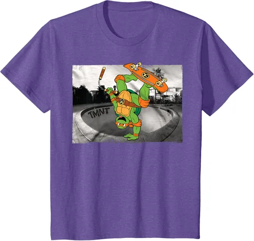 Vista 14 de Teenage Mutant Ninja Turtles Michelangelo - Camiseta de patinaje, Negro, S