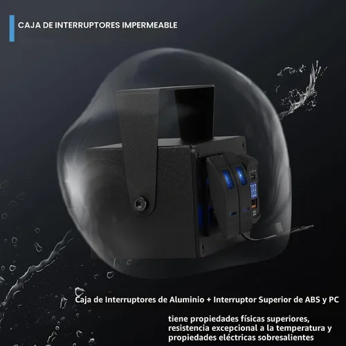 Vista 5 de Joinfworld Caja de Interruptor Basculante de 2 Posiciones Impermeable 12V Panel de Interruptor de Barra de Luz LED SPST ON/OFF con Doble Toma USB PD