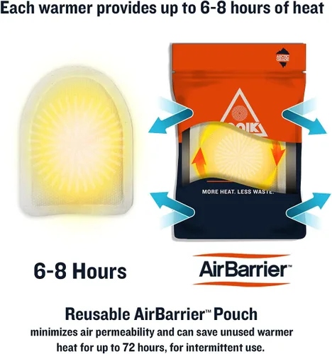 Vista 3 de Ignik Calentadores de dedos compostables de 8 horas con bolsa AirBarrier resellable