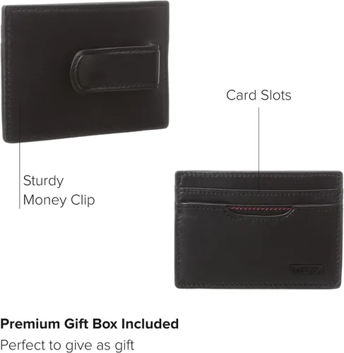 Vista 3 de TUMI Estuche para tarjetas con clip para dinero Delta para hombre, Negro
