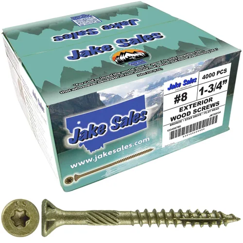 Vista 48 de 8 x 1 revestimiento exterior recubierto de bronce, tornillo de madera multiusos compatible con ACQ, cabeza plana Torx/Star Drive de 1 libra, 288