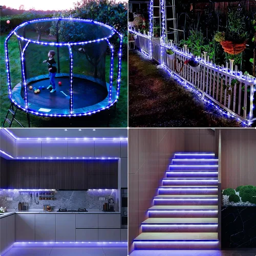 Vista 4 de KNONEW - Guirnalda de luces de 164 pies con 1000 luces LED para exteriores, luces de cuerda impermeables para exteriores con 8 modos, tubo