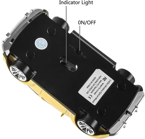 Vista 4 de Usbkingdom - Ratón inalámbrico de 2.4 GHz, ratón inalámbrico para computadora, 3D, con forma de coche deportivo, ergonómico, óptico inalámbrico