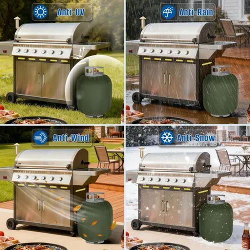 Vista 6 de SIRUITON Cubierta para tanque de propano 20lb, cubierta resistente para exteriores de 600D de tela Oxford impermeable para tanque de gas propano