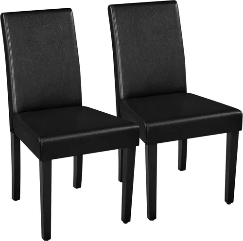 Vista 22 de Yaheetech Juego de 4 sillas de comedor tapizadas para cocina, color marrón Marrón oscuro