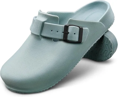 Vista 15 de KEMISANT Zuecos para Mujeres, Cómodas Sandalias Mules Pantuflas Zapatos de Enfermera y Jardín Unisex para Hombres Soporte Acolchado