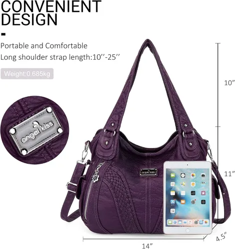 Vista 2 de Monederos y bolsos de mano de moda para mujer, bolsos de hombro con asa superior, bolsos de cuero sintético