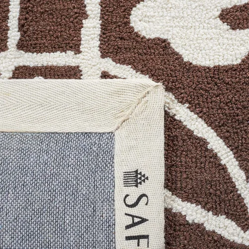 Vista 8 de SAFAVIEH Four Seasons Collection FRS236E - Alfombra de pasillo floral con gancho a mano, 2 pies 3 pulgadas x 8 pies, color chocolate y marfil