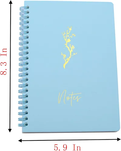 Vista 4 de Yansanido Cuaderno de espiral, 4 unidades, tamaño A5, diseño de flores doradas, tapa dura gruesa de 0.315 in, 80 hojas/160 páginas, diarios