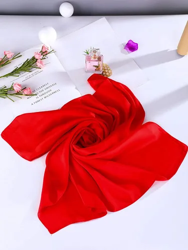Vista 7 de SATINIOR Bufanda de cuello de gasa de seda para mujer, bufanda cuadrada de satén, bufanda para el cuello, bufandas para el cuello para mujer