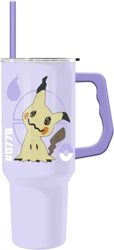 Vista 6 de Silver Buffalo Pokemon Cafe Art Mimikyu Stainless Steel Tumbler, 30oz