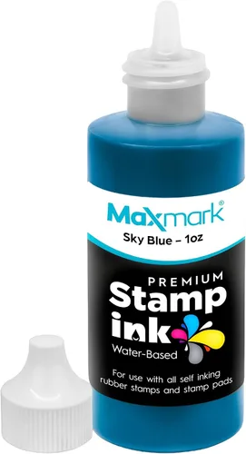 Vista 47 de MaxMark Premium - Tinta de recarga con punta de control en botella para sellos autoentintados, color negro - 1 onza