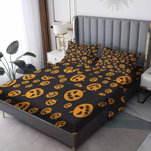 Vista 11 de Generic Juego de sábanas y fundas de almohada estampadas de 3 piezas para niños y niñas, tamaño individual, sábana bajera ajustable de microfibra