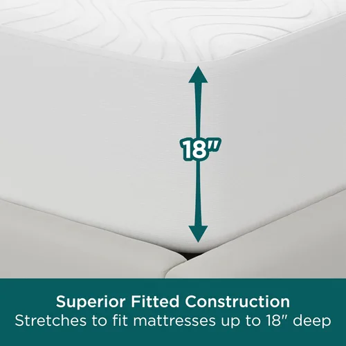 Vista 7 de AllerEase CleanBoost - Protector de colchón de punto de felpa, impermeable, barrera de partículas, equilibrio de temperatura, felpa suave, cómodo