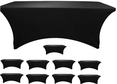 Vista 11 de Banquet Tables Pro Mantel rectangular plegable de elastano de 6 pies de largo, elástico, ajustado, para mesas de patio plegables de 30 pulgadas