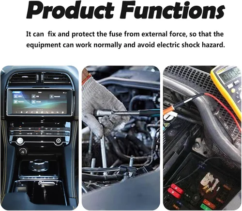 Vista 4 de Juego de 8 grifos de fusibles para automóvil con 8 fusibles de cuchilla, grifos de fusibles automotriz de 12 V, incluye 2 tipos de fusibles estándar