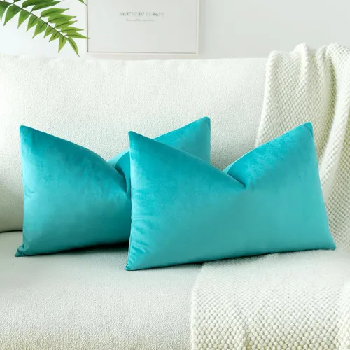 Vista 52 de OTOSTAR - Fundas de almohada decorativas de 16 x 16 pulgadas, fundas de cojín de terciopelo suave, fundas cuadradas para sofá, cama, sofá del hogar